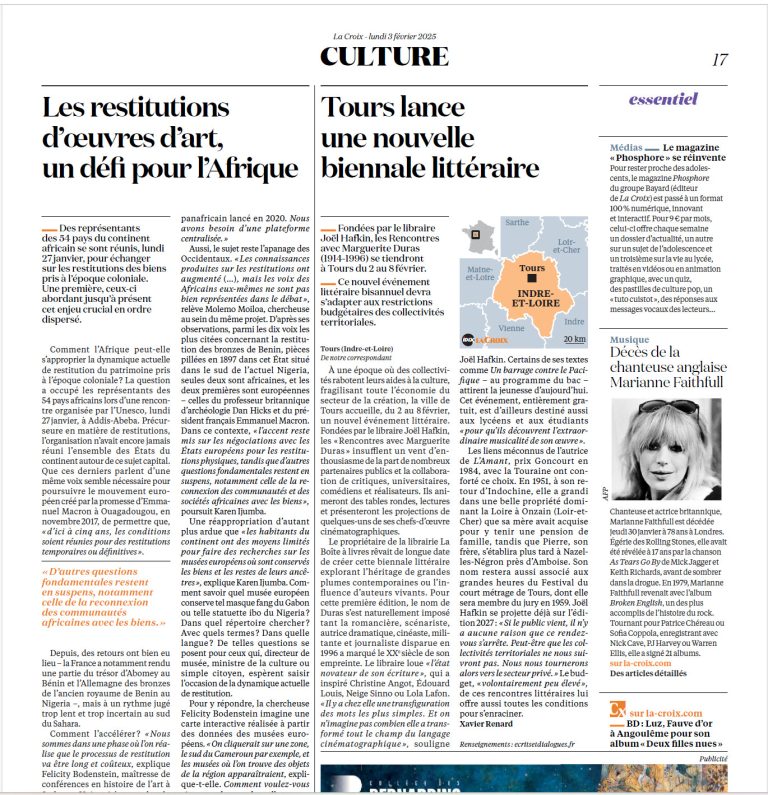 Les restitutions d’œuvres d’art, un défi pour l’Afrique