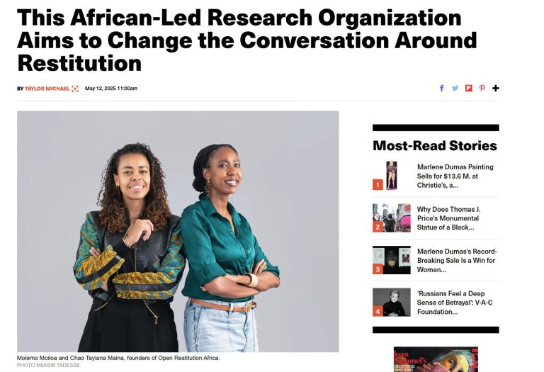 This African-Led Research Organization Aims to Change the Conversation Around Restitution